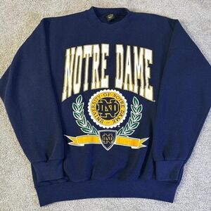 Vintage 90s Notre Dame Crewneck Sweatshirt L Made in USA